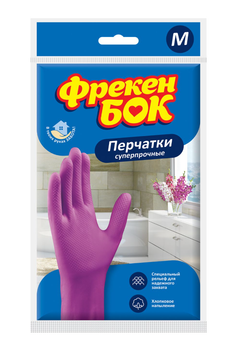 Рукавички гумові Фрекен БОК унів. рожеві M (середні)