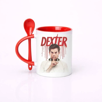 Чашка керамическая с ложкой глянцевая Dexter Декстер 330 мл (ДК10350)