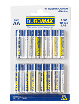 Батарейка BUROMAX АА LR6 5900-12 12шт/упак. (ціна за уп) /BM.5900-12/