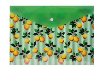 Папка на кнопці А4 BUROMAX 3955-15 LEMONS салатова (12) /BM.3955-15/