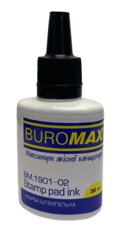 Фарба штемпельна BUROMAX 1901-02 30мл чорна (12) /BM.1901-02/