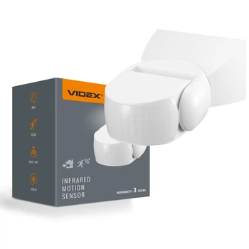 Датчик руху та освітленості VIDEX VL-SPW15W 220V 1200W IP65 інфрачервоний білий