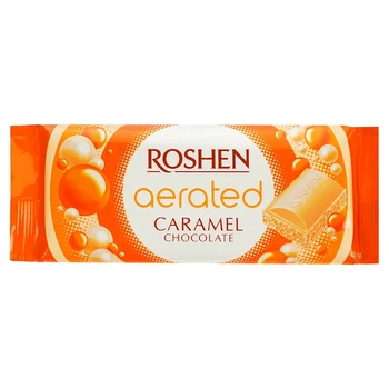 Упаковка шоколаду Roshen Карамельний пористий білий 80 г х 20 шт