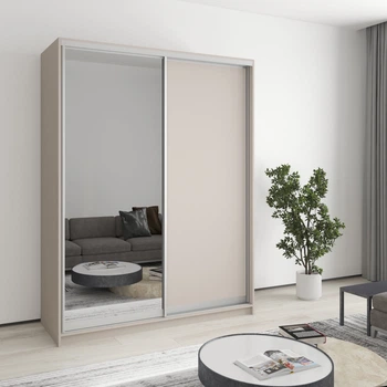 Шкаф-купе двухдверный MebelStar Комбо AL ДСП/Зеркало 160x60x210 см Кашемир (MBS-2759)