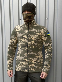 Тепла чоловіча тактична фліска піксель військова армійська флісова кофта куртка на змійці