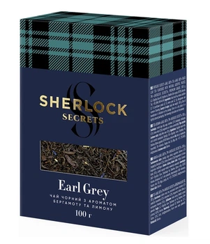 Чай чорний Sherlock Secrets Earl Grey Листовий зі смаком бергамоту 100 г (4823118600995)