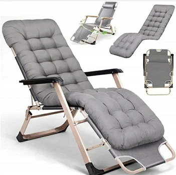 Садовый шезлонг IdealGarden CT-SF02-LG-Y с текстильным покрытием и подушкой, легкость в уходе, серый