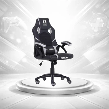 Кресло геймерское SERIES EX Light blue черно-серое с функцией раскачивания и регулируемыми подлокотниками