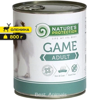 Вологий корм для собак Nature's Protection Натюр Протекшн з олениною консерва 800 г (4771317450944)