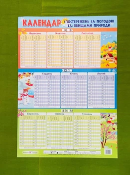 Плакат 70*50 Календар спостережень за погодою та явищами природи