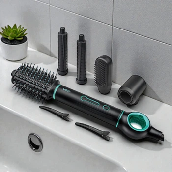 Фен-стайлер для волос 5в1 VGR V-486Black Professional 1400 Вт с 5 насадками