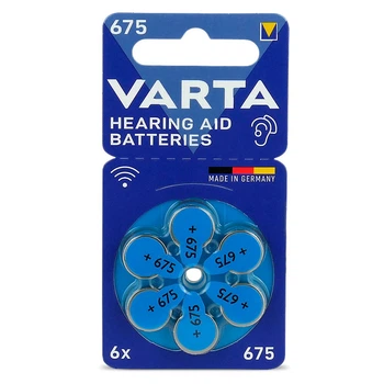 Батарейки VARTA Hearing Aid Batteries 675 (PR44) для слухового аппарата, 6 шт