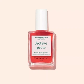 Лак для ногтей Active Glow Manucurist Raspberry – лечебное цветное покрытие с маслом миндаля 15мл