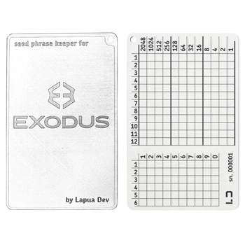 Мнемонічний планшет Lapua Seed phrase keeper for Exodus 12 BIP39 слів + 6pin цифр 1шт (LSPKM)