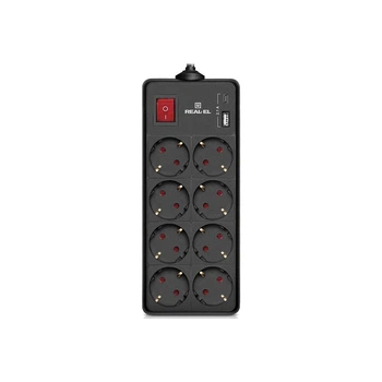 Фільтр живлення REAL-EL RS-PROTECT 805 1.8m, black