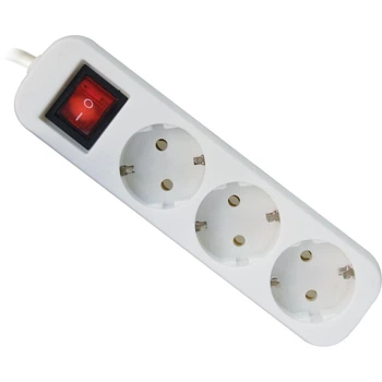 Подовжувач мережі Defender S318 1.8 m 3 троянд switch white