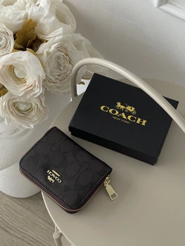 Гаманець жіночий Coach коричневий міні