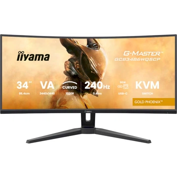Монитор игровой изогнутый 34" IIYAMA G-Master GCB3486WQSCP-B1 Gold Phoenix VA 3440x1440 240 Гц 500 кд/м² Black