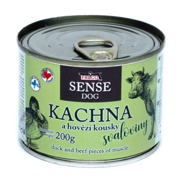 Консервированное мясо для собак Утка с Говядиной FALCO SENSE DOG 100% Meat Duck & Beef 200 г