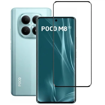 Защитное стекло Fiji Premium для Poco M8 5G закругленные края и полная проклейка черный