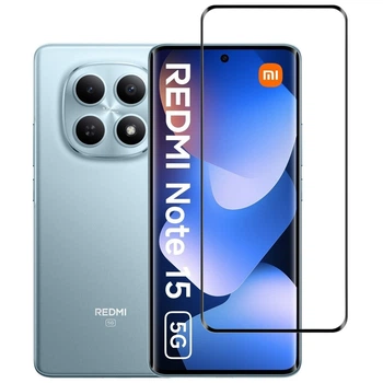 Защитное стекло Fiji Premium для Xiaomi Redmi Note 15 5G закругленные края и полная проклейка черный