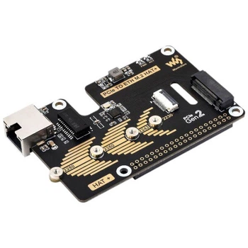 Адаптер PCIe M.2 с Ethernet 1G для Raspberry Pi 5 с поддержкой NVMe M.2 SSD - 558663