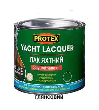 Лак поліуретановий яхтний WOOD LINE PROTEX глянсовий 1.95кг 2.1л