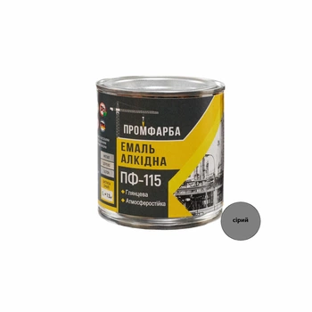 Емаль алкідна ПФ-115 ПРОМФАРБА сіра 2.8кг 1.9л