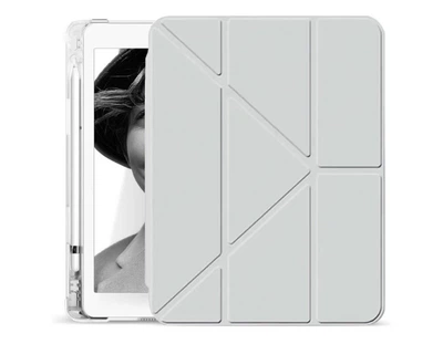 Чохол iPad Air/Air 2/iPad 2017/2018 9.7" TPU Transformer Color Frame Acrylic Pen Slot Smart Case light gray