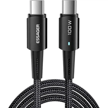 Кабель ESSAGER Sunset USB-C to USB-C PD 100W 5A 1m Black (EXCTT1-CG01)