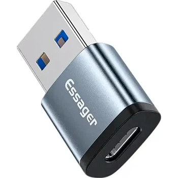 Переходник ESSAGER Soray OTG USB-C Female to USB 3.0 Male Grey (EZJCA-SRB0G)