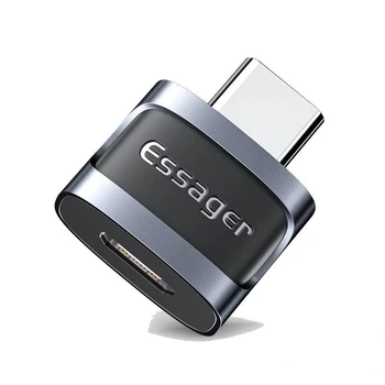 Переходник ESSAGER Xuankong OTG Micro-USB Female to USB-C Male Gray (EZJMC-XL01)