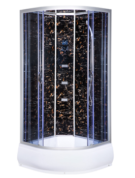 Гідробокс TKF TKF90-30 Venom BG 90×90×215 см, кутовий, сатиновий профіль, тоноване скло, середній піддон