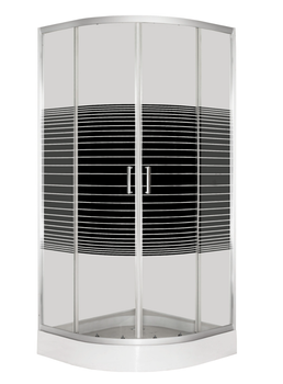 Душова кабіна INSANA Geja Black Line (RC) 90×90×205 см, кутова, з низьким піддоном, скло з малюнком 4 мм, хромований профіль