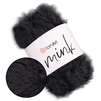 YarnArt Mink, Графит №336 - пряжа Ярнарт Минк с имитацией меха, 50 г / 75 м, 100% полиамид, для пледов, свитеров, детских изделий, игрушек