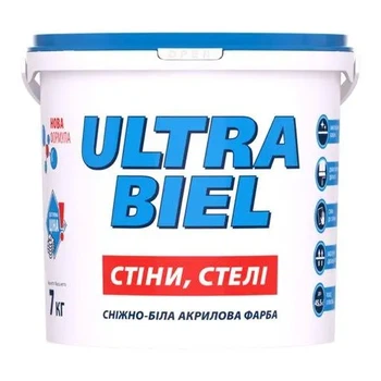 Краска акриловая водоэмульсионная Sniezka Ultra Biel белая 7 кг