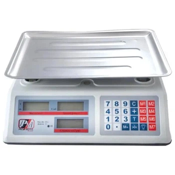 Весы торговые электронные со счетчиком цены на 50 кг 6 вт PM 5051 Promotec 23х34.5 см, с платформой из нержавеющей стали