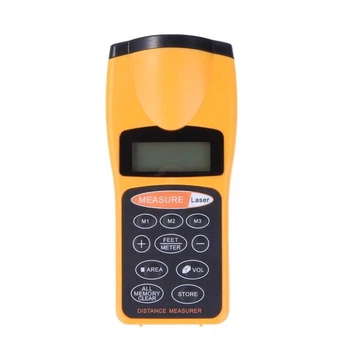 Дальномер ультразвуковой CAPITAL CP-3007 LCD с лазерной указкой, жёлтый (10105)