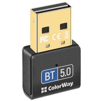 Bluetooth-адаптер ColorWay USB Bluetooth 5.0 до 20 м Black (CW-AD-BT50)