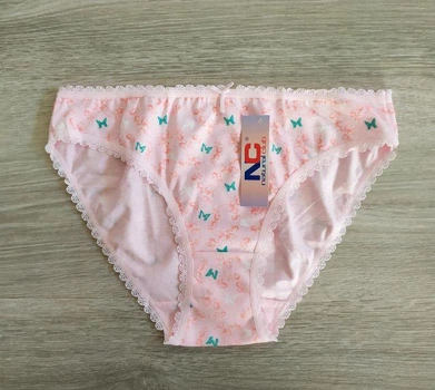 Трусы женские Natural Club бикини гладкий хлопок Бабочки L розовый (110_10)