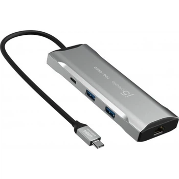 Порт-репликатор J5create Dock-Station USB-C 10Gbps, 7-in-1 (хаб/HDMI/PD/картридер) (JCD393-N)