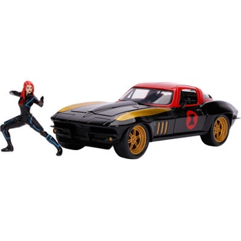 Машина Jada металлическая Марвел Мстители Chevrolet Corvette (1966) + фигурка Черной вдовы 1:24 (253225014)