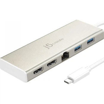Порт-репликатор J5create Dock-Station USB-C 6-in-1 (HDMI/PD/USB-A/USB-C/LAN) (JCD381-N)