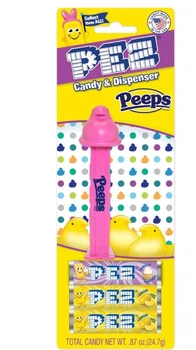 Диспенсер с конфетами Pez Peeps Dispenser & Candy Розовый 24.7г