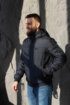 Демисезонная куртки большого размера от производителя UF-Fashion 123 - (двл) 66 темно-синий