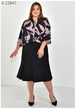 Женская замшевая юбка большого размера UF-Fashion МА-23847 58 черный