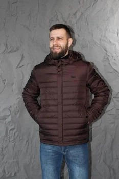 Чоловіча куртка демісезонна великого розміру UF-Fashion 124 - (двл) 64 коричневий
