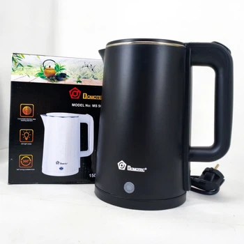 Електрочайник 1.8л з подвійними стінками Domotec MS-5028 1500 Вт чорний