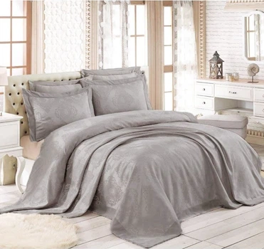 Покрывало с наволочками Miray Grey 240 x 260 см Gardines (2000003436590)