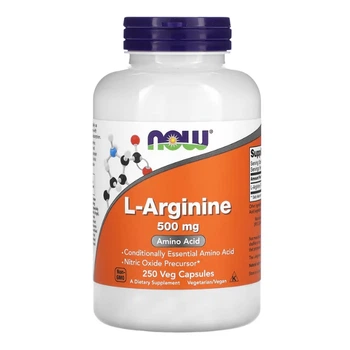 Амінокислота Аргінін NOW Foods Arginine L-аргінін 500 мг 250 капсул